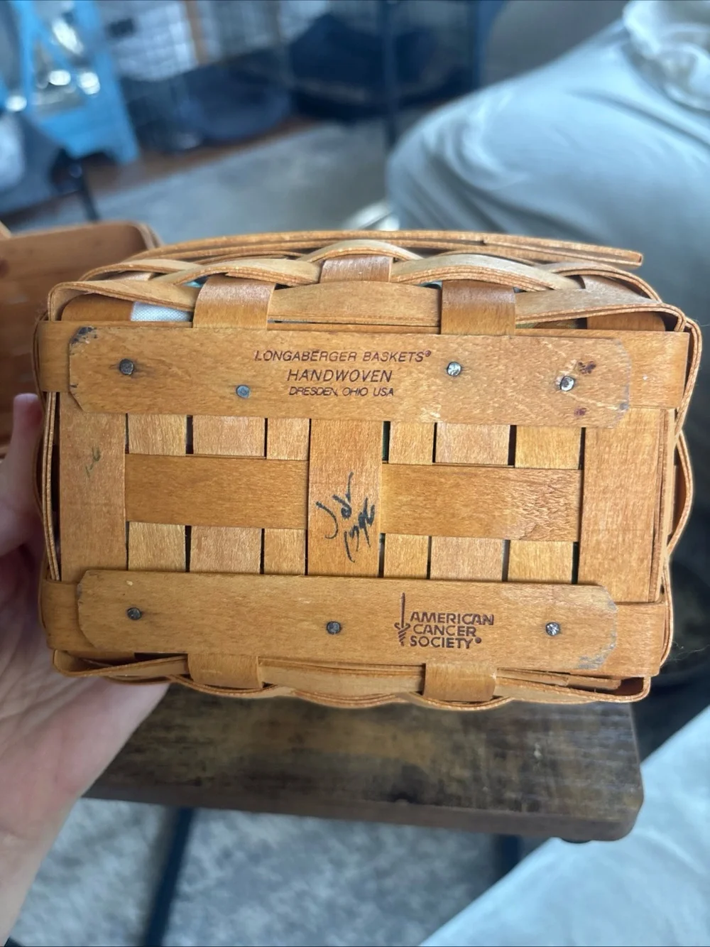 Lot of 2 Longaberger Baskets American Cancer Society 1996 W/ Liners And 1995 w/o
